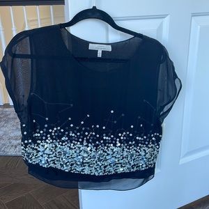 Robert Rodriguez size 2 crop black sequin top